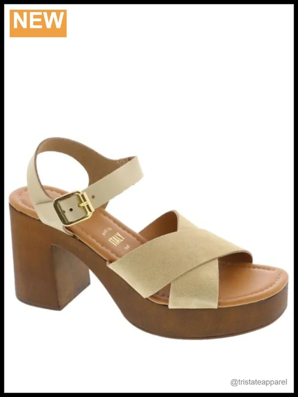 Seychelles Paloma Cross-Band Stacked Heel Sandals Square Toe Buckle Ankle Strap